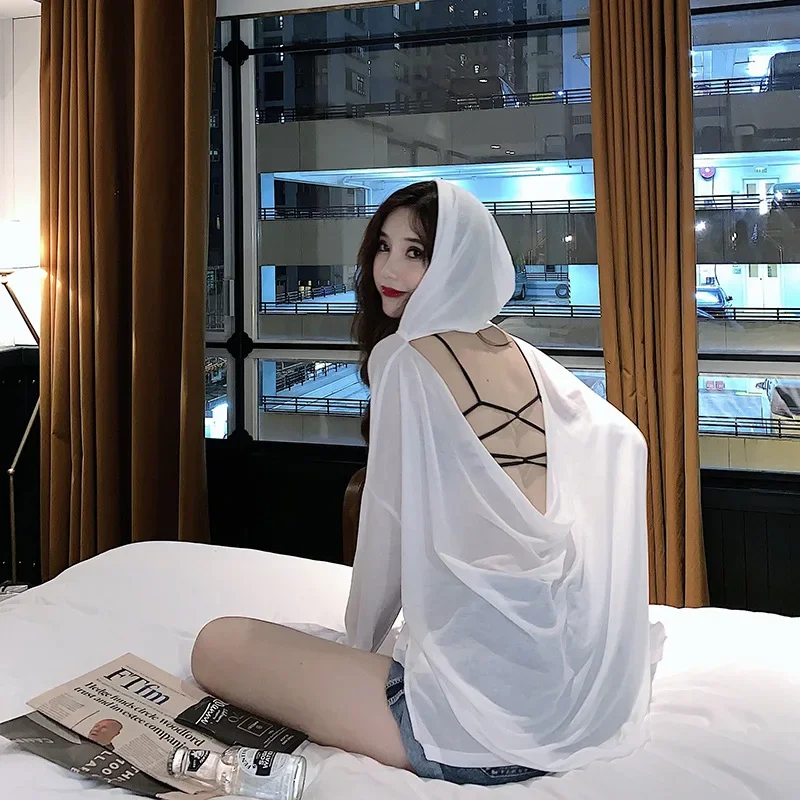 2019 женская куртка с длинными рукавами пуловер капюшоном защита от солнца топ