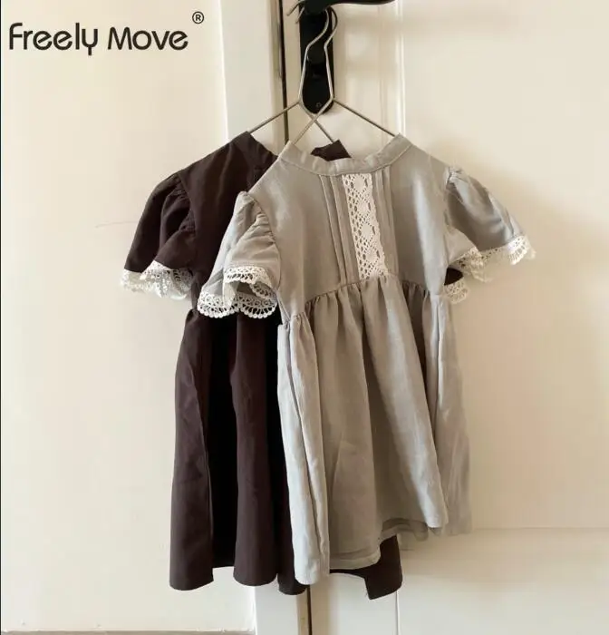 

Свободное движение, яркий бант, летняя одежда для девочек, платье принцессы, кружевное летнее платье для девочек, одежда для маленьких девоч...