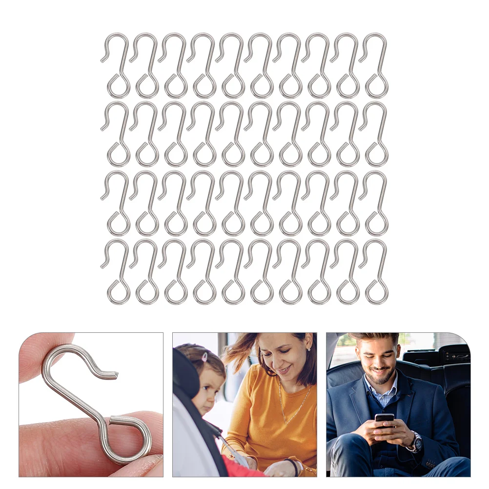 

50 Pcs Auto Seat Cushion Hook Vehicle Pad Stainless Steel Hooks Car Fixing Cover
