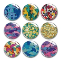 wave knot pattern round photo glass cabochon demo flat back for diy jewelry making finding supplies snap button accessories
