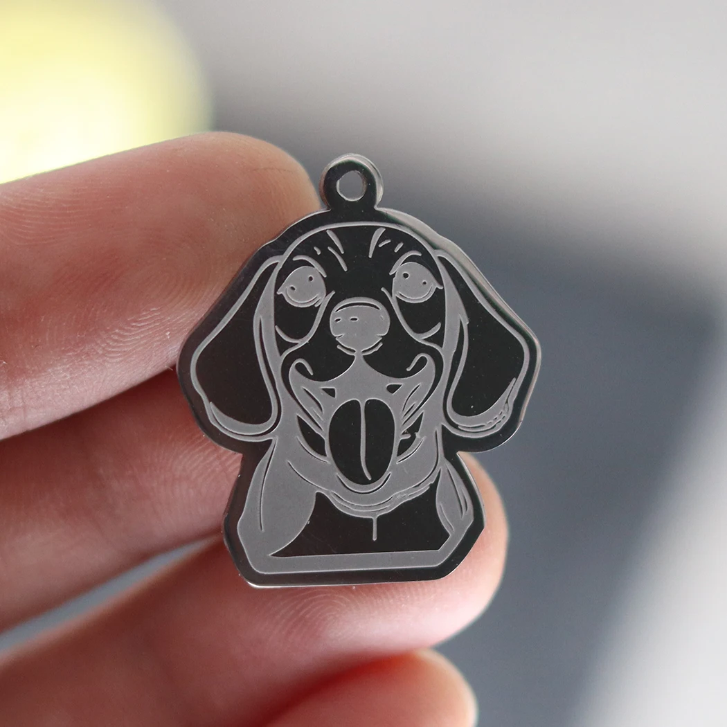 2pcs нержавеющая сталь прекрасный Beagle собака чары подвески для женщин серьги