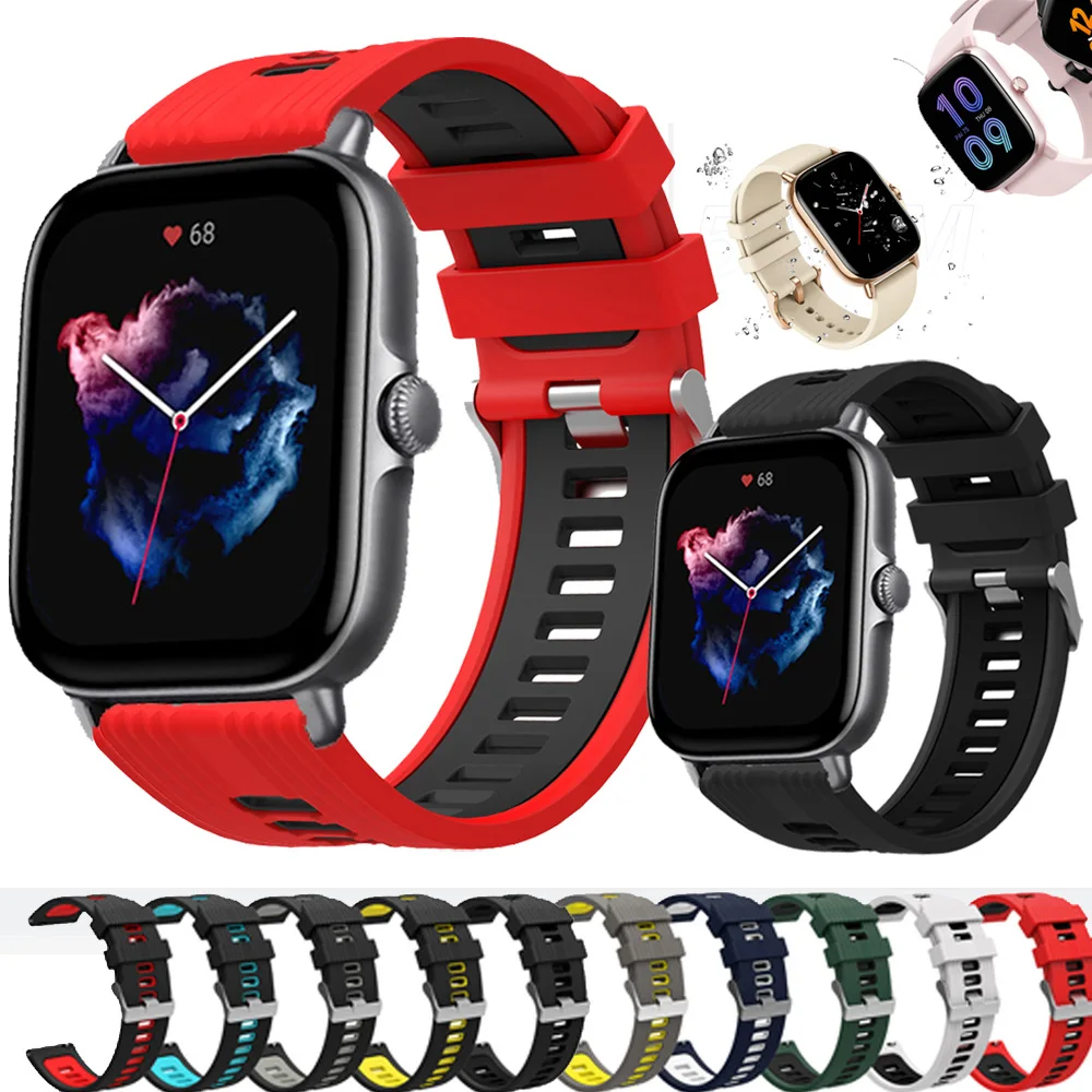 

20mm Watch Band For Amazfit GTS 3 2 mini 2e Strap Silicone Bracelet for Huami Amazfit GTS 2/Bip Lite/Bip 1S/Bip U Pro /GTR 42mm