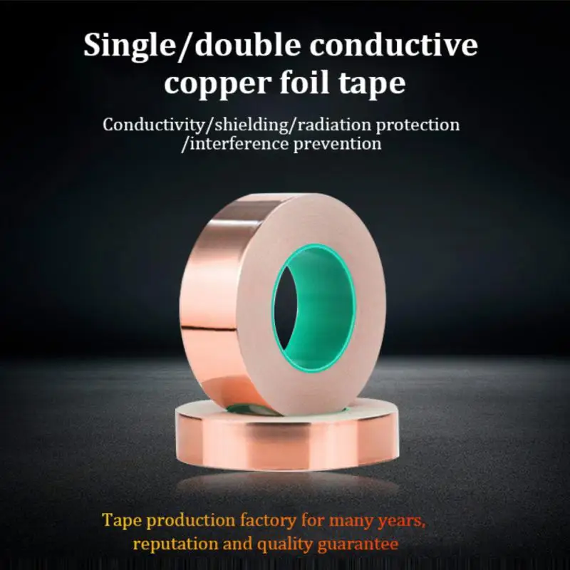 

50m Heat Resist Tape High Temperature Resistant Copper Foil Strip Self-adhesive Back Adhesive Copper Foil Tape Tools And Gadgets