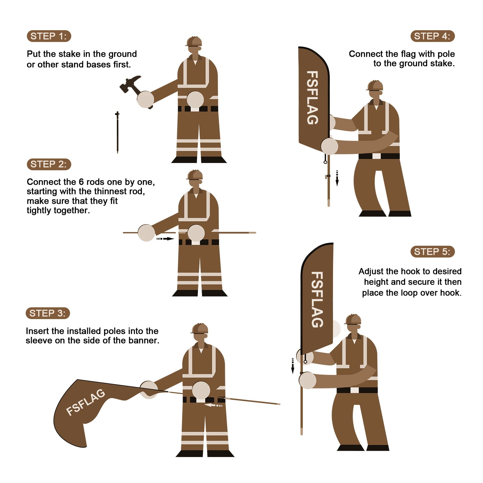 FSFLAG 1 шт. 280 см Флаг с шоколадными перьями флаг флагштоком рекламный наружный