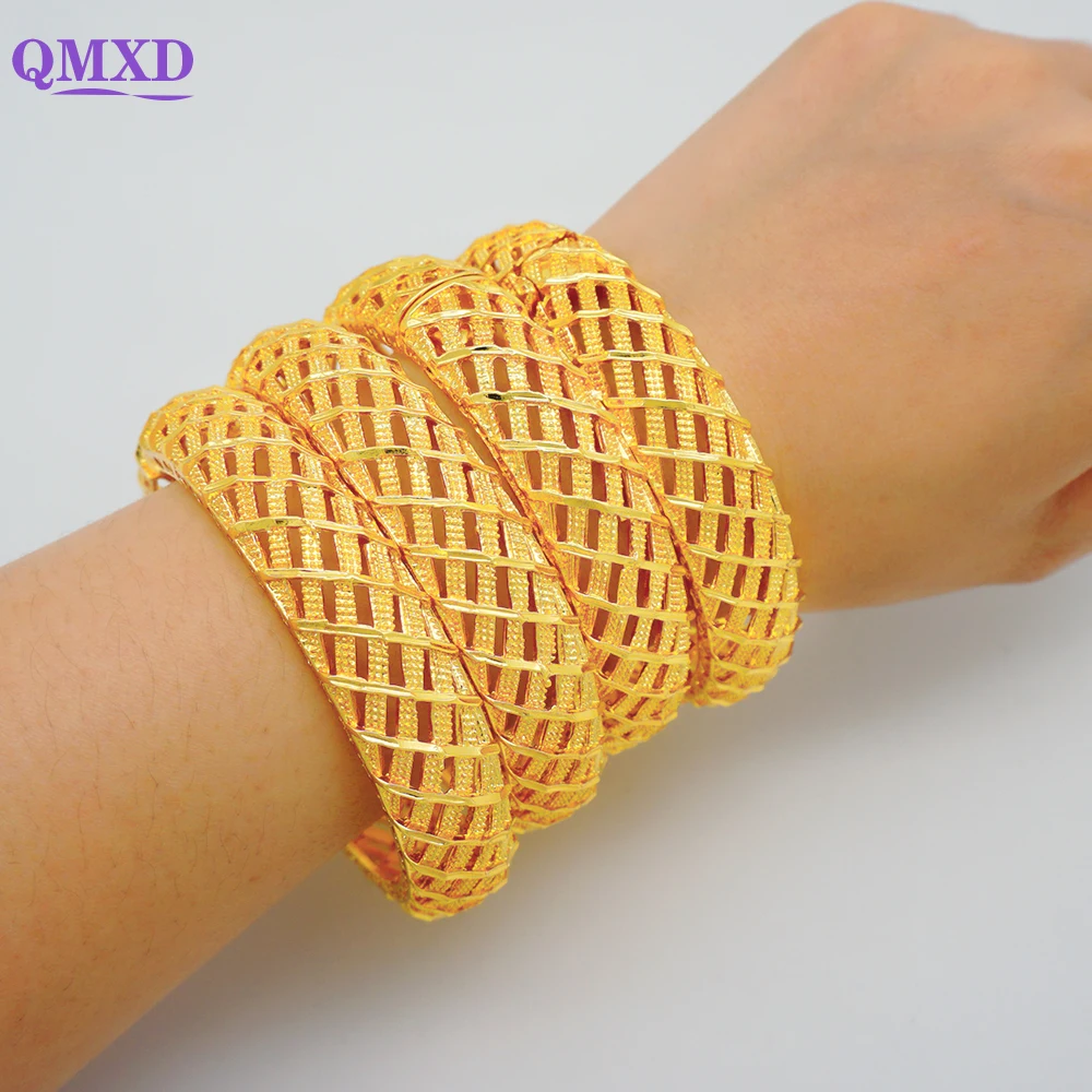 

Dubai Gold Color Cuff Bangle & Bracelet For Women Ethiopian Jewelry Indian Bracelets African Wedding Jewelry For Bangles Gifts