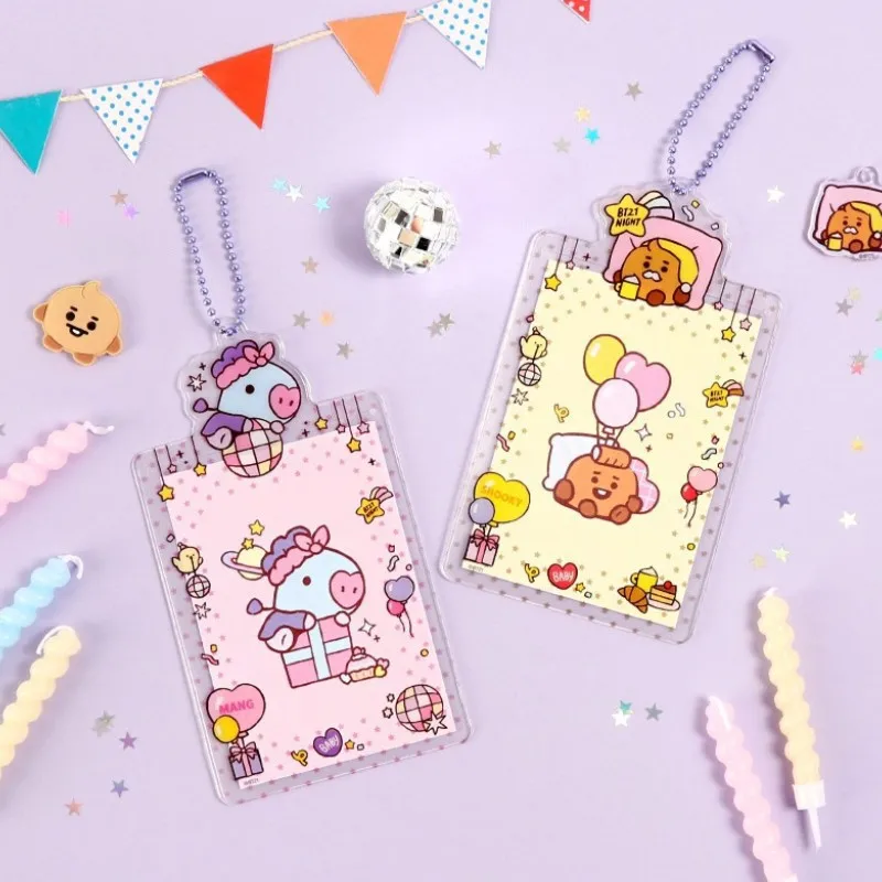 

Bt21 Love Koala Cartoon Baby Transparent Card Set Bus Card Set Bag Bag Ornaments Student Anti-Lost Meal Card Protective Shell