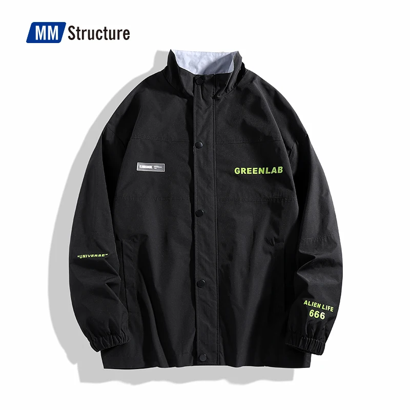 High Quality Hipster Jacket Men England Style Oversized Varsity Windbreaker Unisex Fashion Print Street Coat | Мужская одежда
