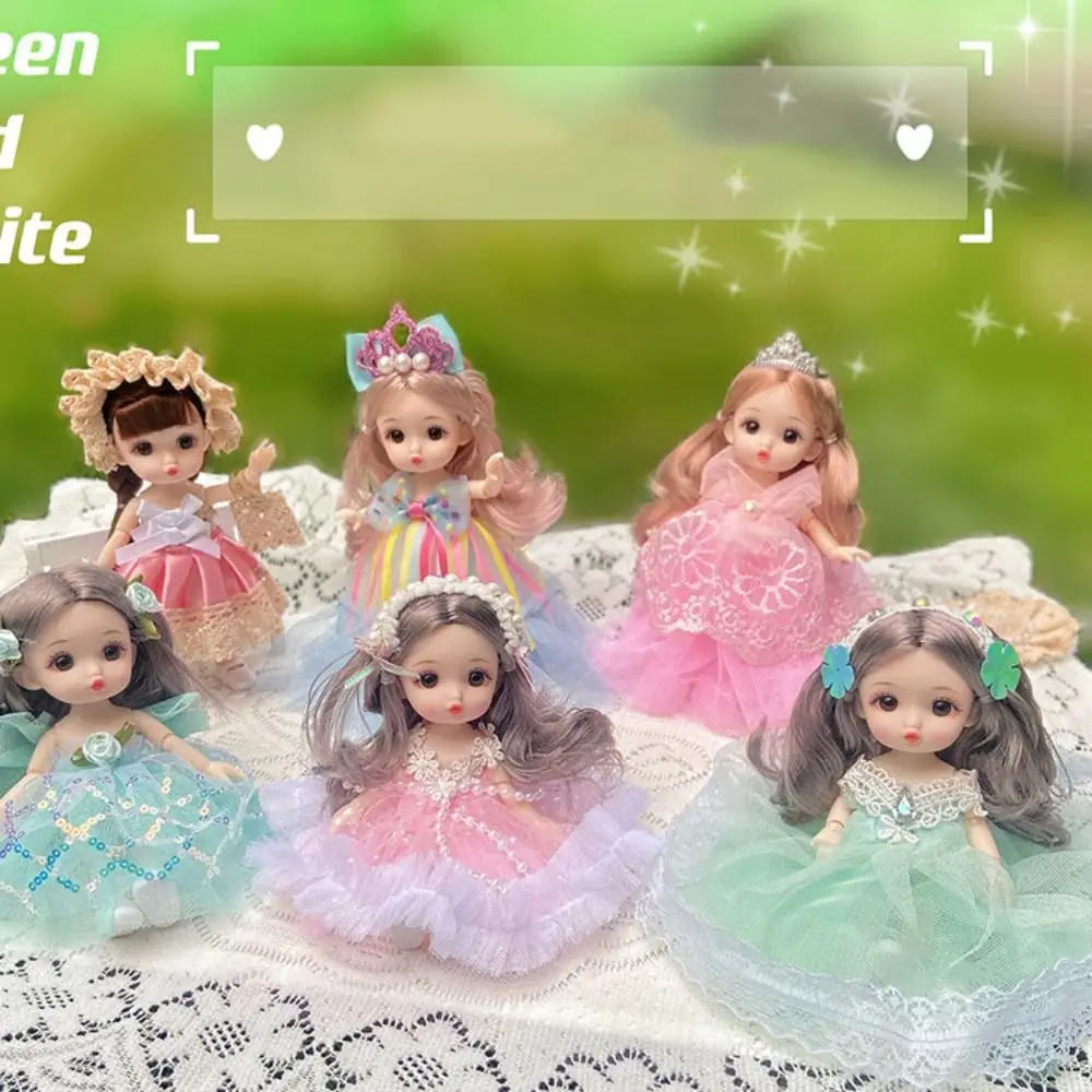 Фото 16 см, кукла принцессы BJD с большими глазами, 13 суставов, корейский макияж, 16 см, кукла Bjd, густые волосы, сладкие 13 подвижных суставов, мини-игрушка для девочек №4