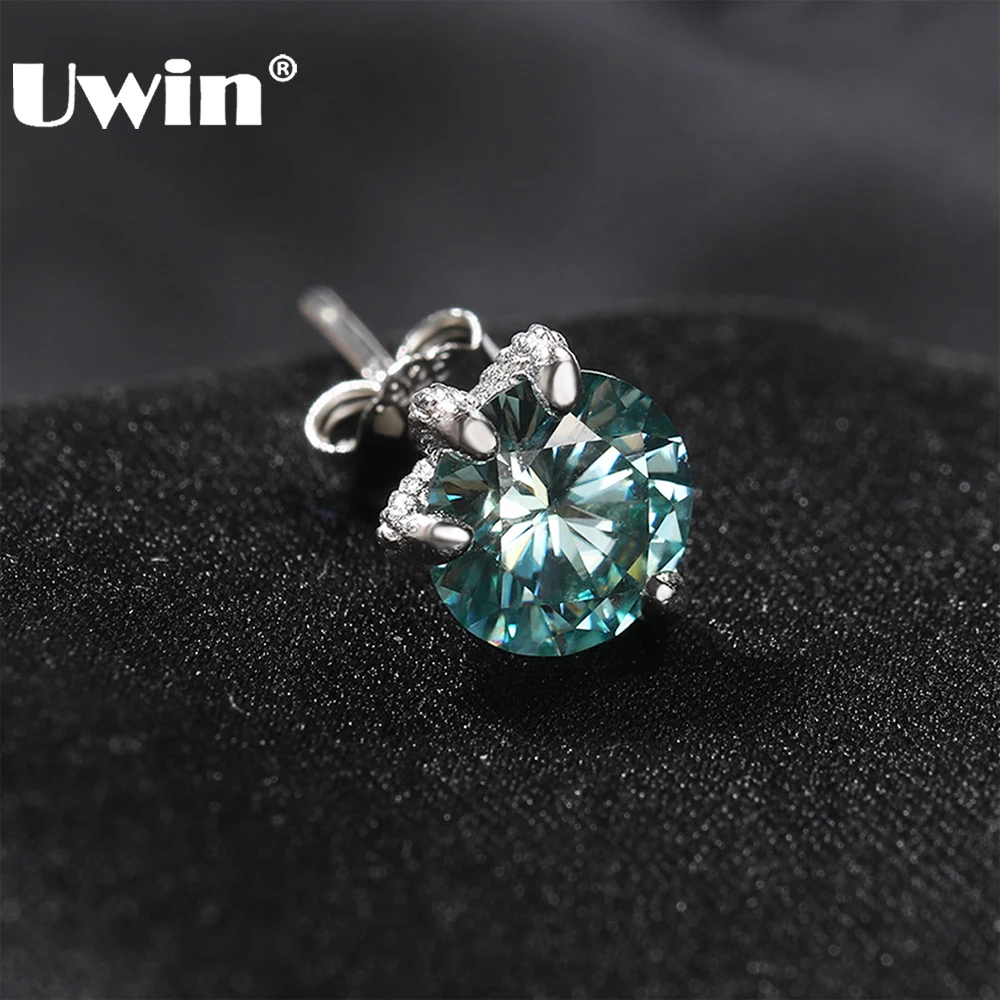 Серьги UWIN со сверкающим муассанитом для женщин и мужчин серьги из коллекции S925