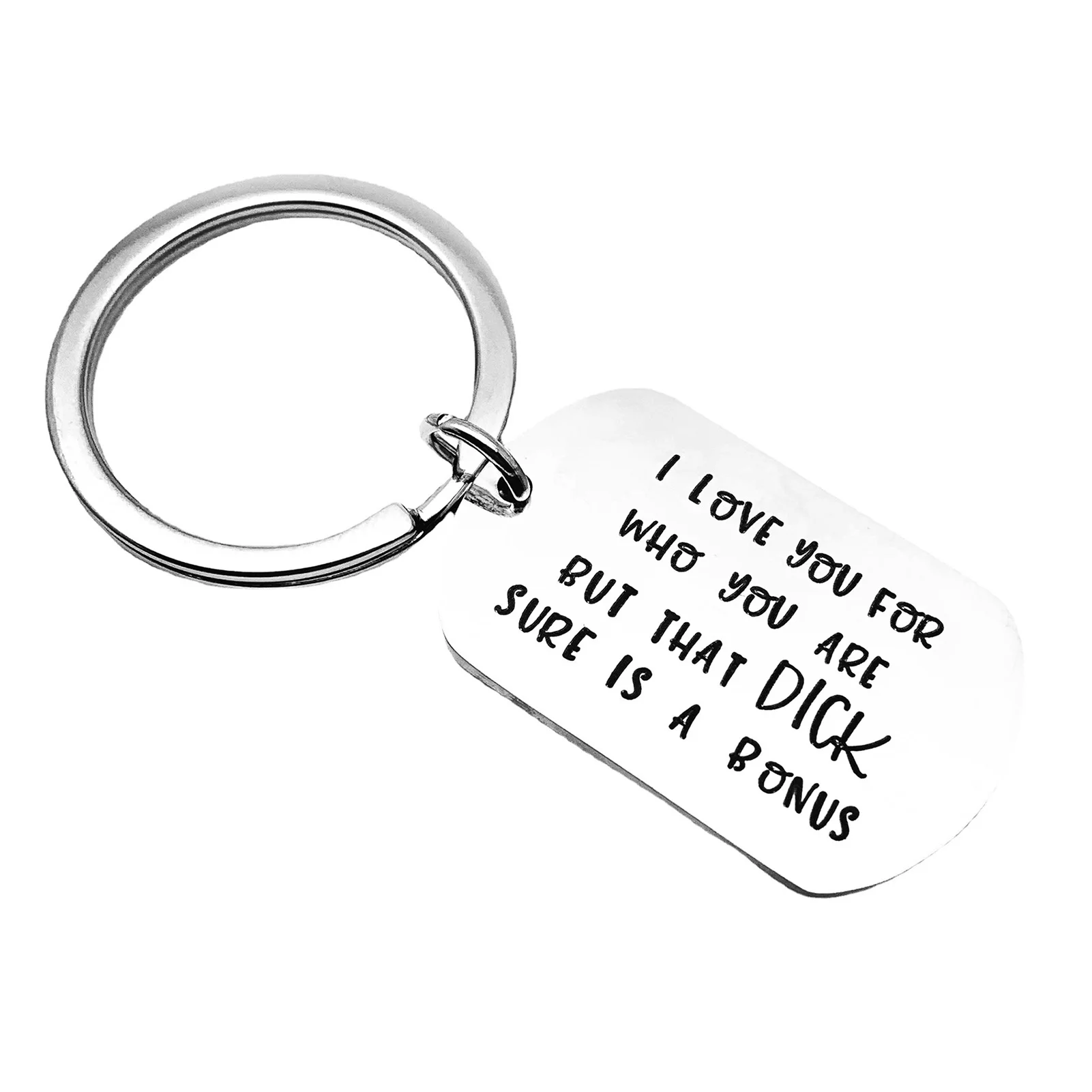 

Customized Key Ring Gifts For Lovers-I Love You For Who You Are 3 Sizes Metal Flat Split Key Tags Christmas Anniversary Tag Char