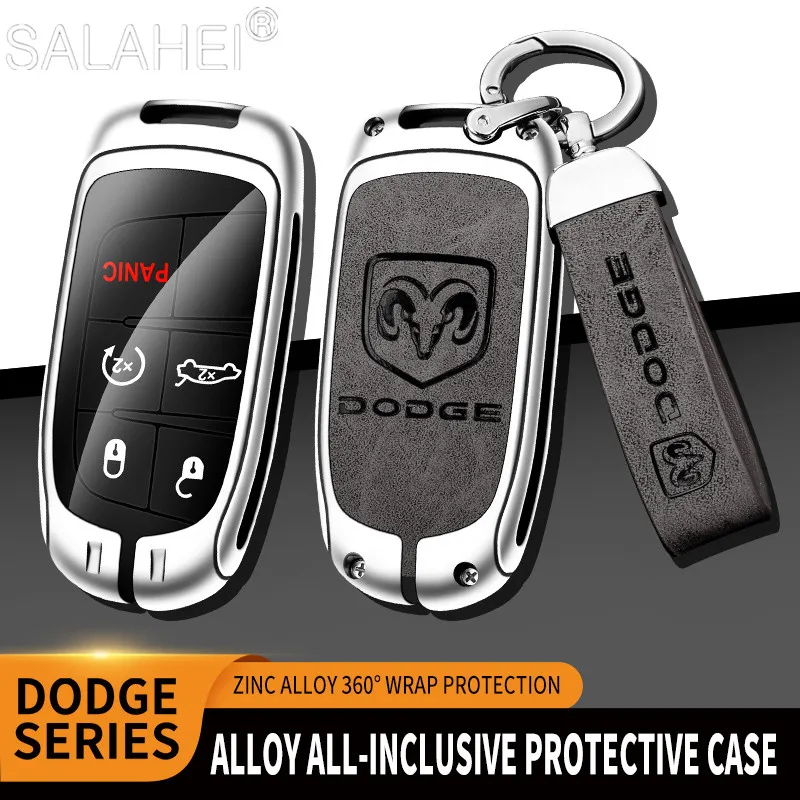 

Zinc Alloy Car Remote Key Fob Case Cover For Dodge Challenger RAM 1500 Charger Avenger Caliber Durango Journey Dart Viper Nitro