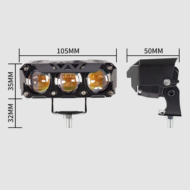 Мотоциклетные светильники суперъяркие фары трехглазные линзы рыбий глаз
