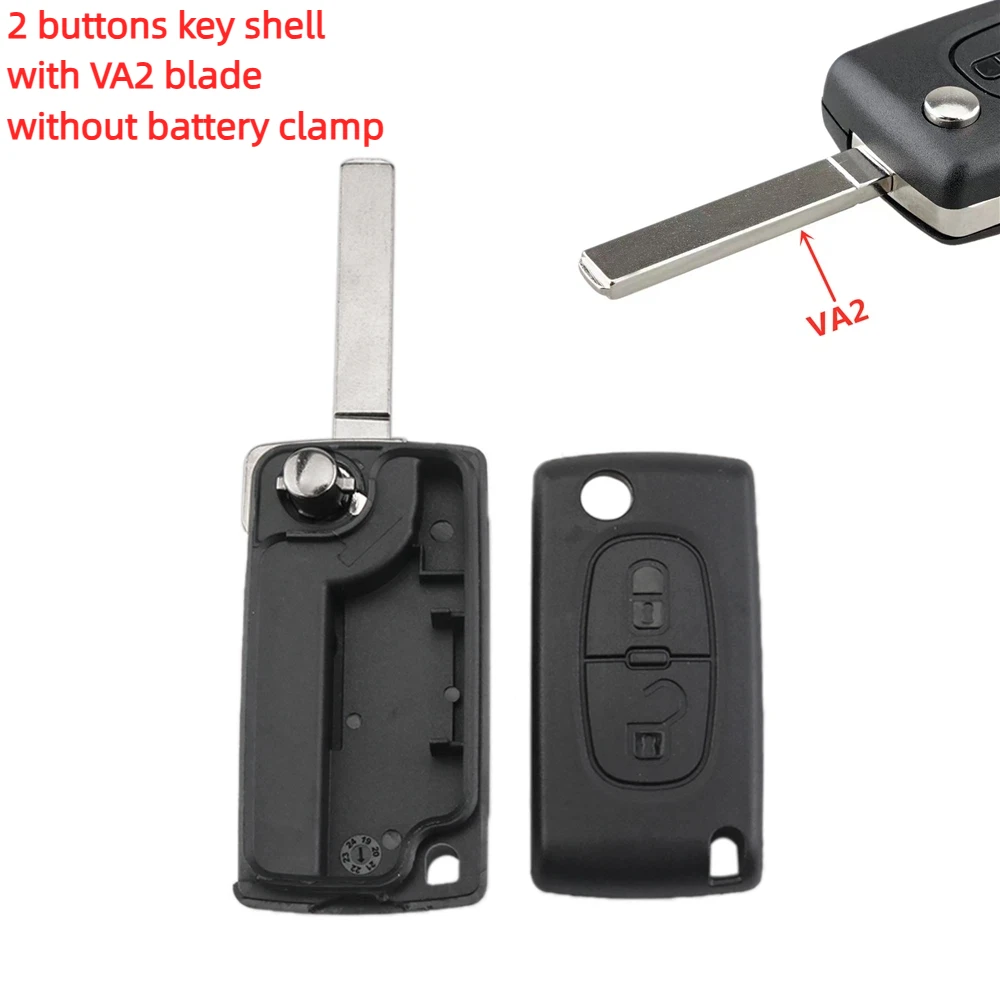 Фото Складной автомобильный ключ с 2 кнопками для Peugeot 308 207 307 3008 5008 807 Expert Partner Citroen C3 Picasso C-Crosser C2 C3 C4 C8 №1