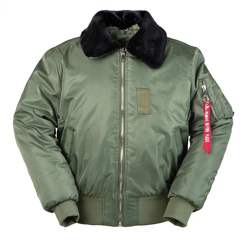 

Winter Thick Padded Bomber Jacket Men Fur Collar Military Tactical Jackets Zipper Couple Cotton Jacket Brand High Quality