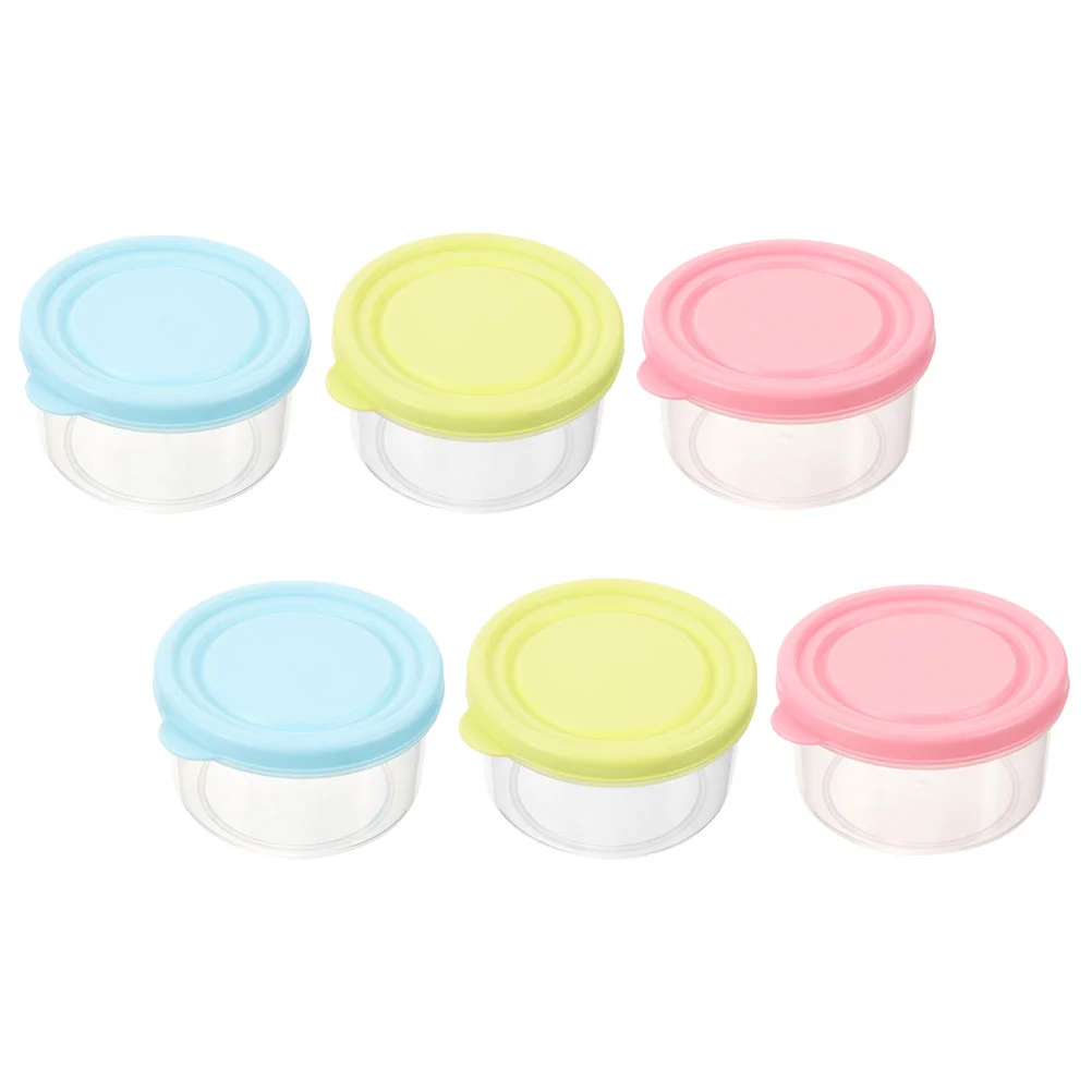 

6 Pcs Food Containers Lids Sauce Cup Cover Travel Salad Dressing Plastic Baby Small
