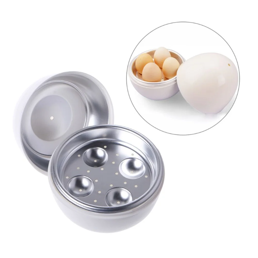 

Microwave Egg Steamer PP + Aluminum Alloy White Egg Cooker 4 Egg Maker Microwave Egg 14x14x16cm Kitchen DIY Tool Egg Boiler