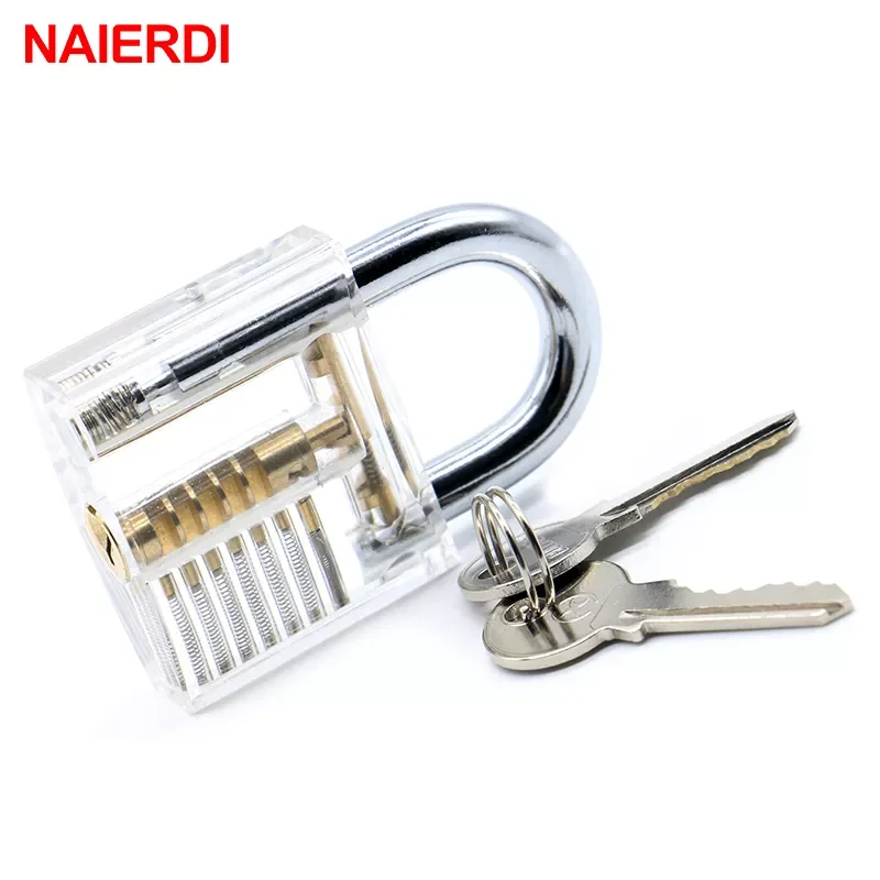 

NEW2023 Locksmith Transparent Visible Locks Pick Cutaway Practice View Padlock 78x50mm Lock Training Skill For Tools Hardware