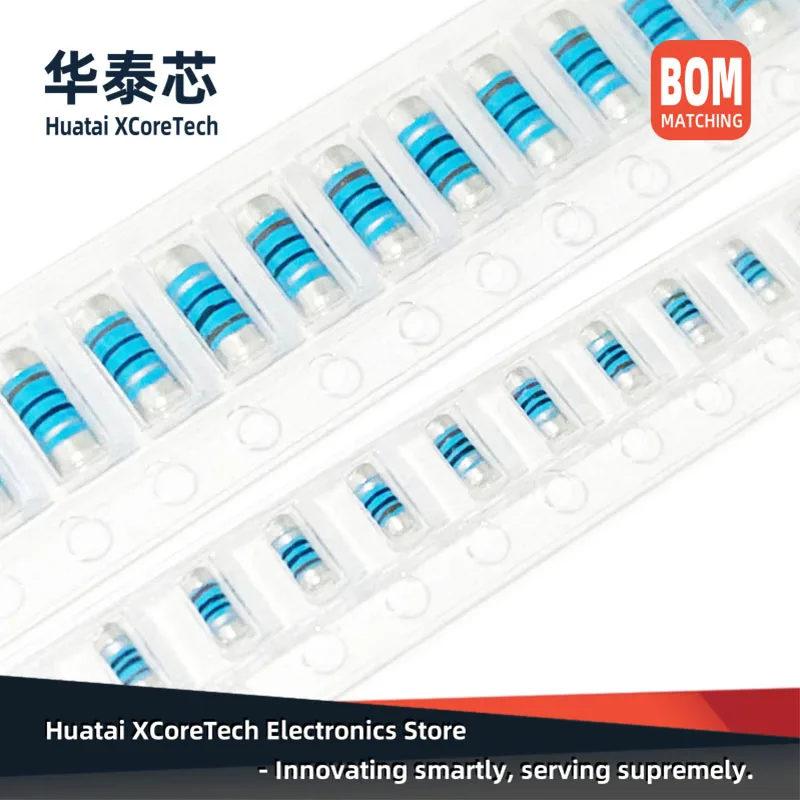 10 шт. SMD металлический пленочный прецизионный резистор MELF 0207(1/2 Вт) ± 1% 15 kΩ 18 20 22 24 27