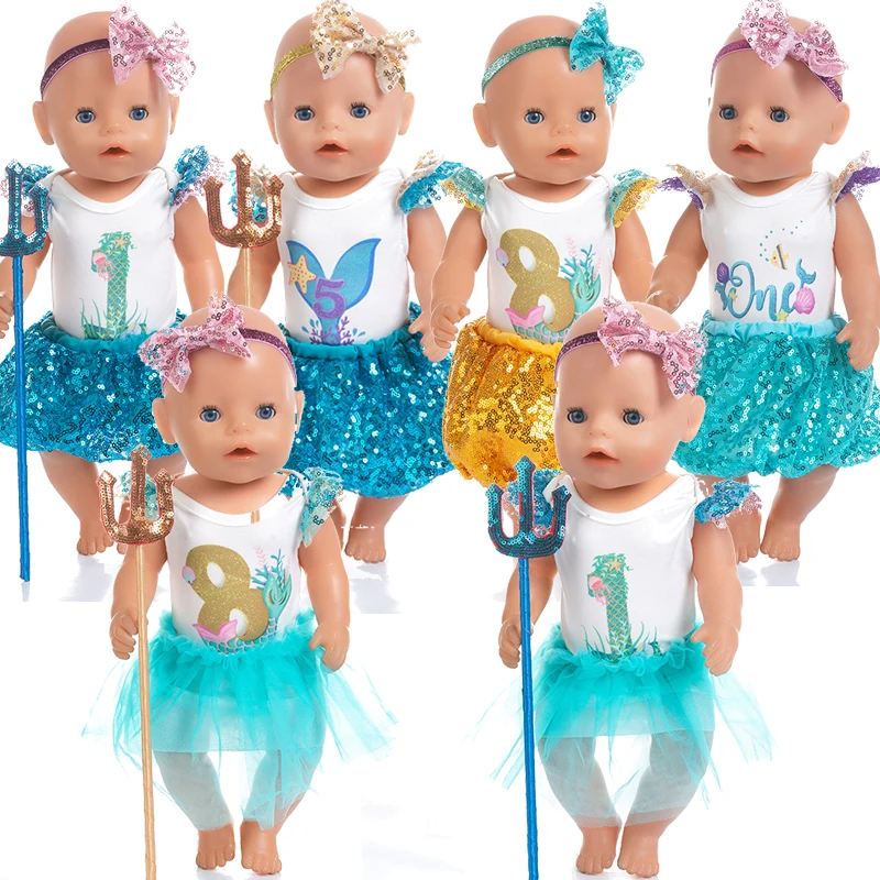 

3 шт./лот платье ручной работы с блестками подходит для кукол 17 дюймов 43 см Одежда для новорожденных аксессуары для кукол детский подарок на ...