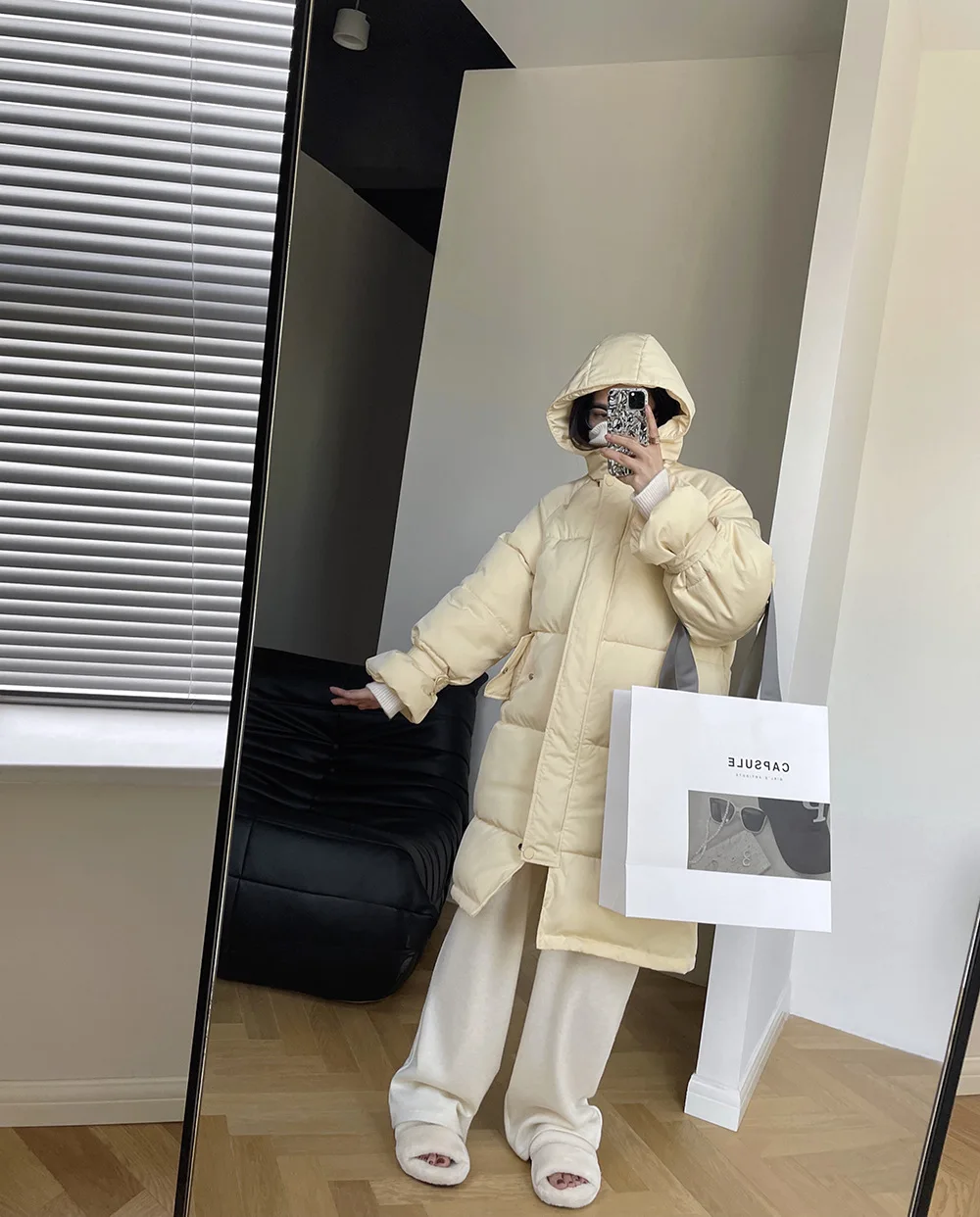 Thickened Hooded Cotton Coat Female 2022 Women's Clothing Winter Flared Sleeves In Long Student Bread Wear Trend