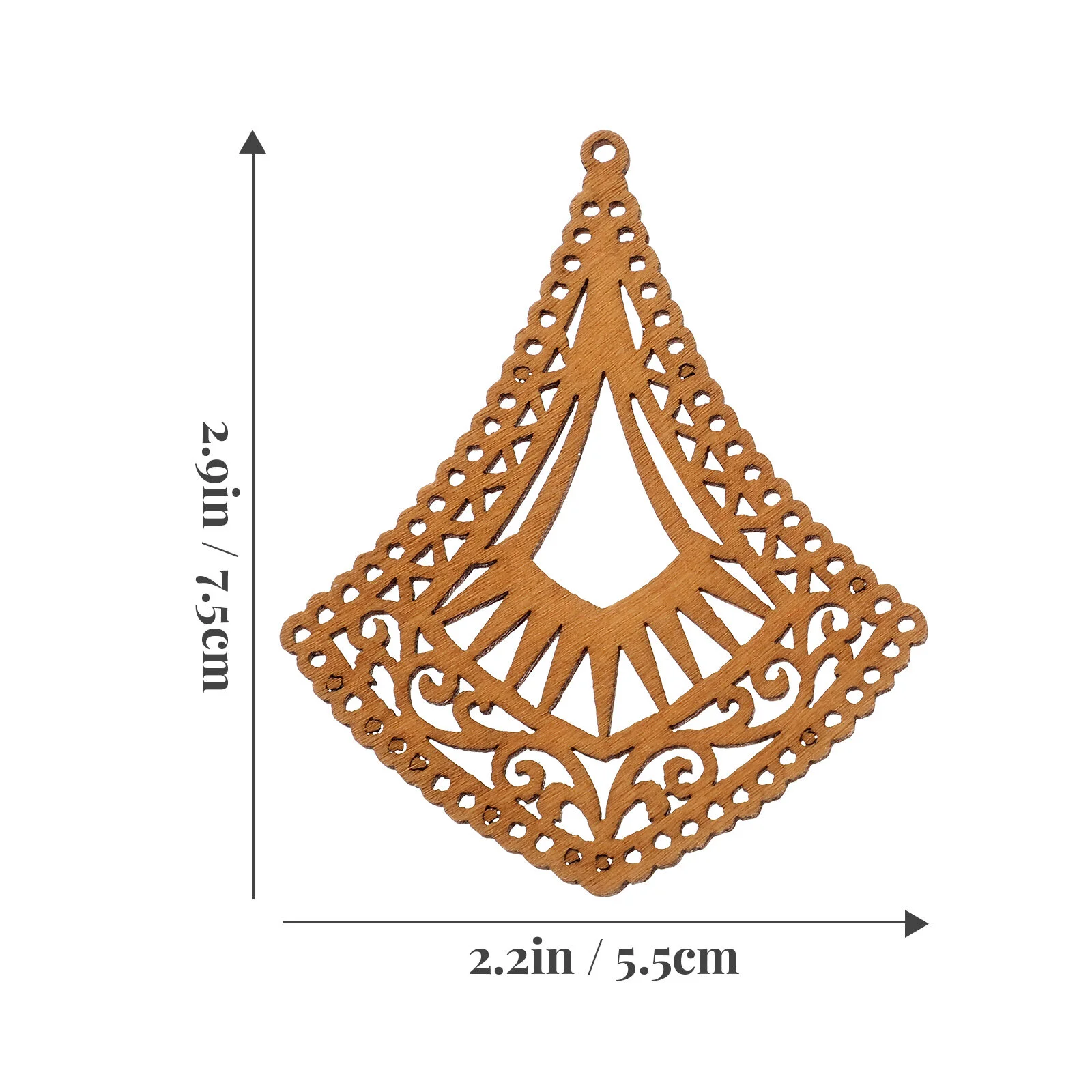 Crafting Supplies Natural Wood Earrings Wooden Dangler Hollow Pendant Charms Making