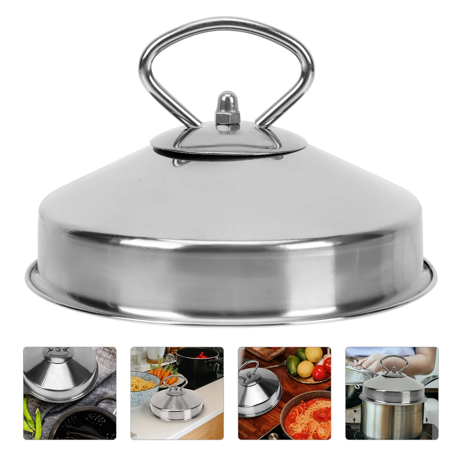 

Cover Dome Lid Pot Panbasting Steamer Cooking Metal Melting Steaming Lids Wok Replacement Iron Skillet Steam Splatter Cheese