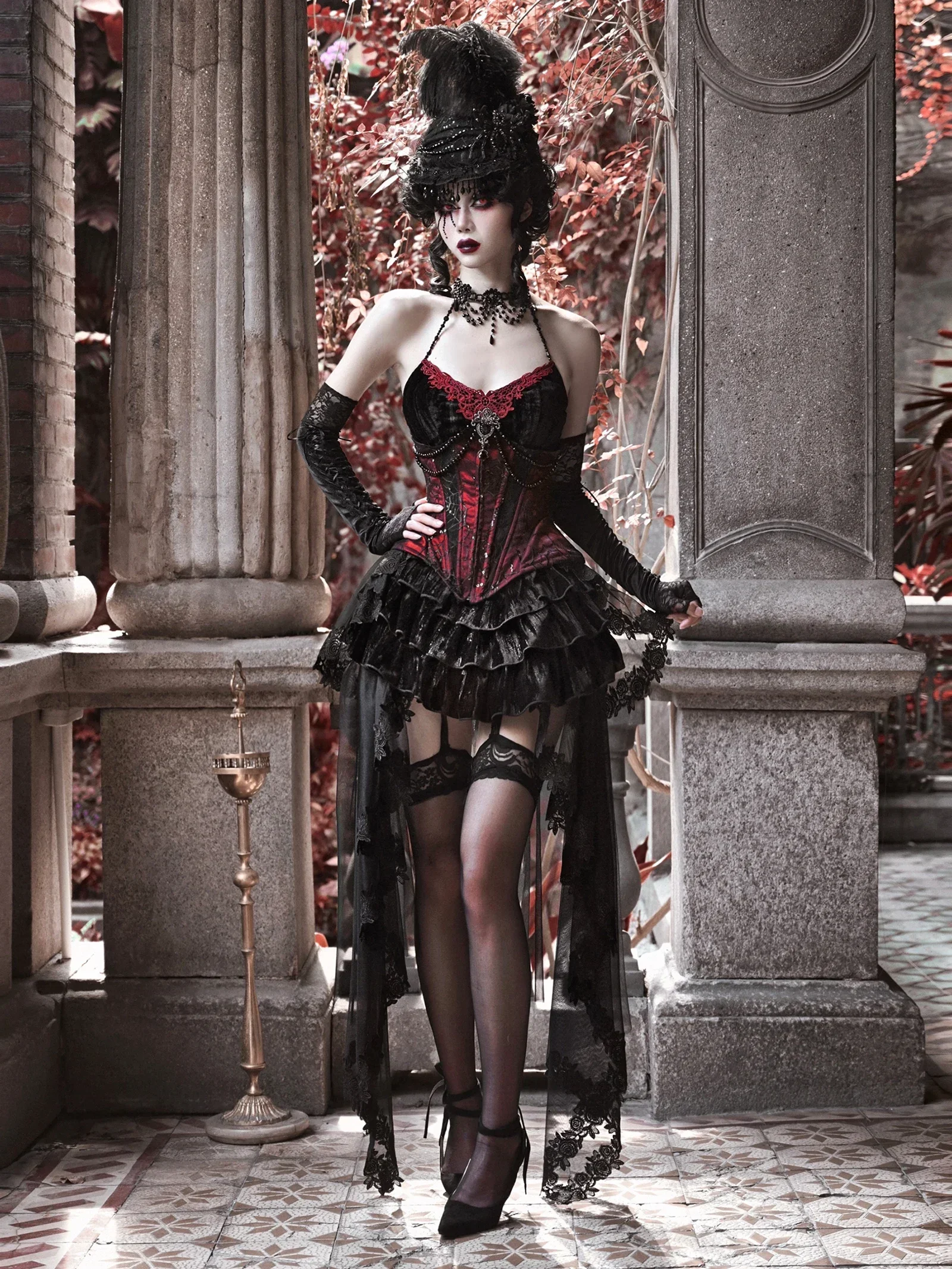 Оригинальный Женский костюм Goth Elvet на Хэллоуин с юбкой-топом без рукавов и лямкой