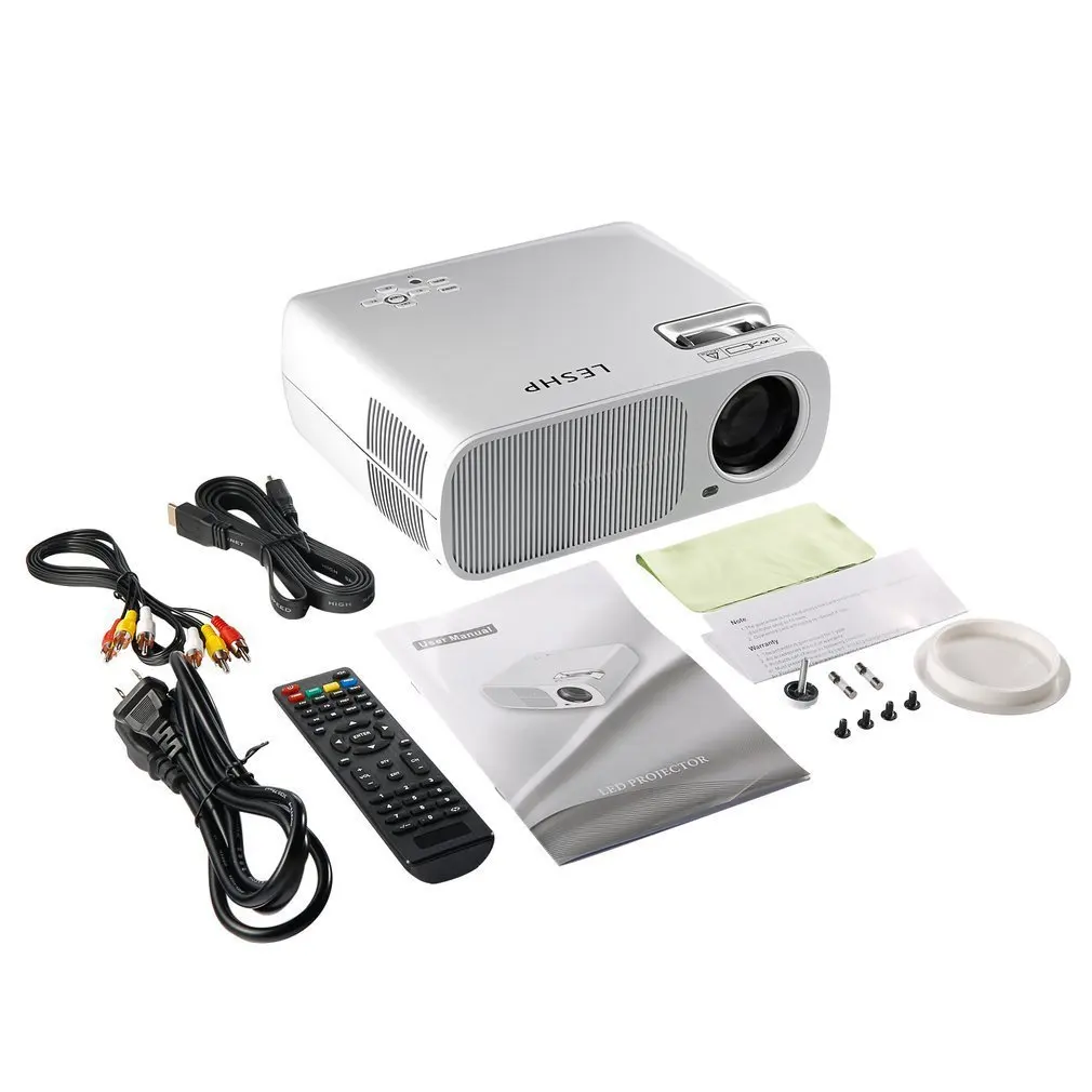 

LESHP Video Projector 2600 LM Home Cinema Support 1080P HD 3D With 5.0 Inch LCD TFT Display + Free HDMI-compatible BL20