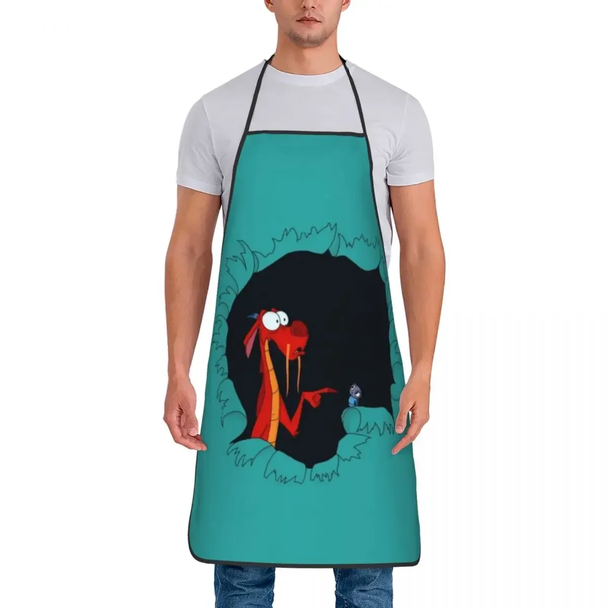 Фартук Mushu From Mulan для шеф-повара кулинарии кухни нагрудник без рукавов кухонный
