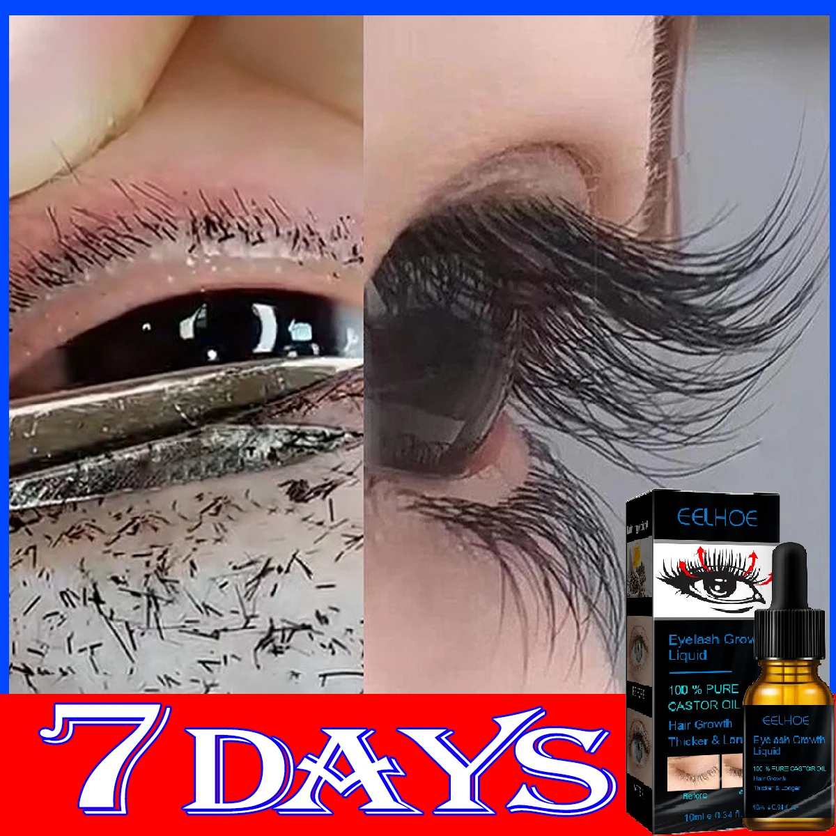 

7 Days Eyelash Kit Growth Serum Essence Fast Growing Eyelash Eyebrow Longer Thicker Dense Enhancement Eyelash Care Product