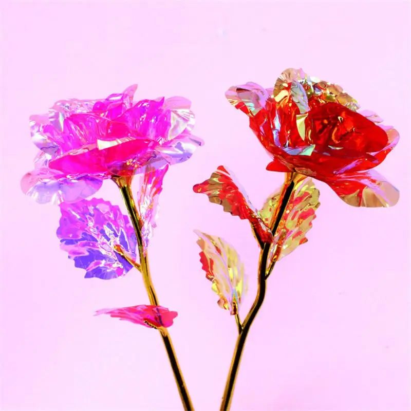 Eternal Rose Light LED Foil Flower Valentines Day Gift Wedding Party Decor Artificial Flowers Christmas Decoration