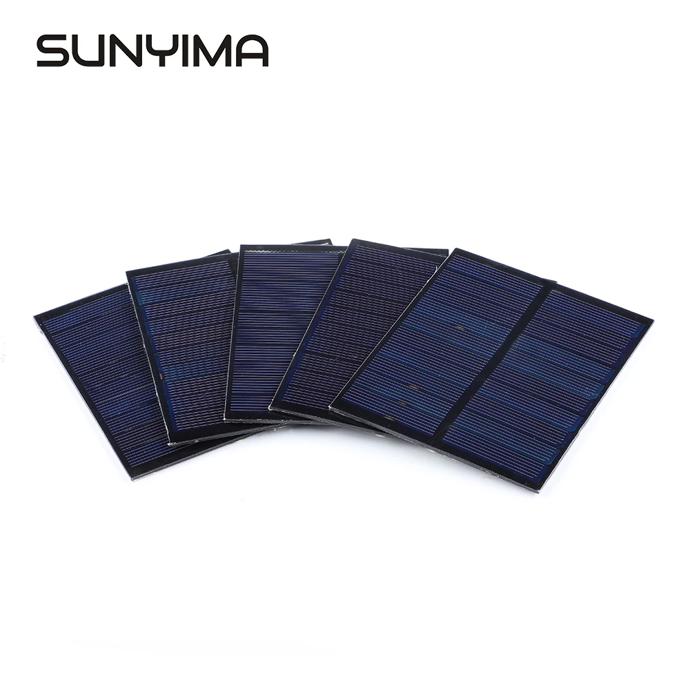 SUNYIMA 5PCS 5V 250mA 100.8*82.5 Solar Cell Polycrystalline PET Laminated Solar Panel Power Generation Board Small Photovoltaic