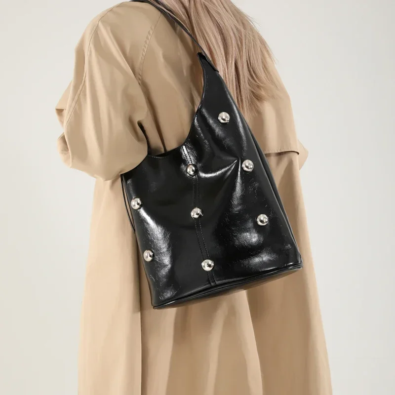 Большая вместительная однотонная сумка через плечо из искусственной кожи с