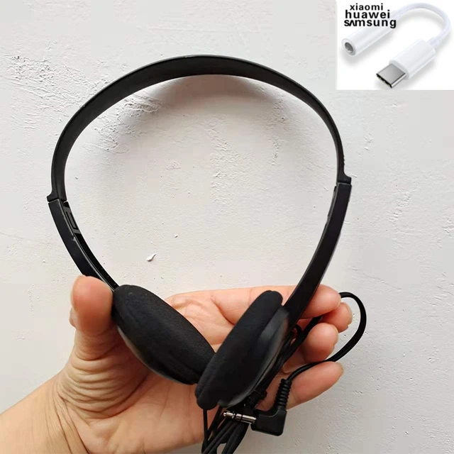 

80's Stock Compact Retro Headset With Microphone Black INS Fashion Style Headset Black Silver