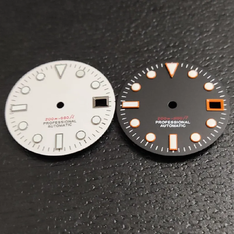 Watch Accessories Dial Black White Japan C3 Green Luminous NH35/36 Movement for SKX007/009 Turtle Abalone Watch MOD Case 28.5mm