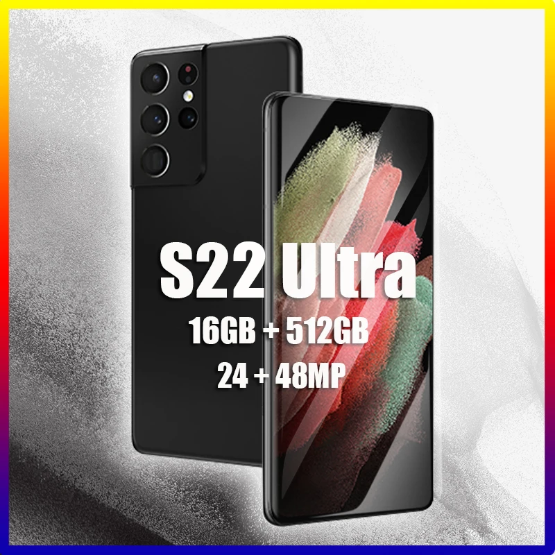 

Новый оригинальный смартфон S22 Ultra 4G/телефон, 16 ГБ + 512 ГБ, телефон с двойной SIM-картой 24 Мп + 48 МП, сотовый телефон с долговечной батареей