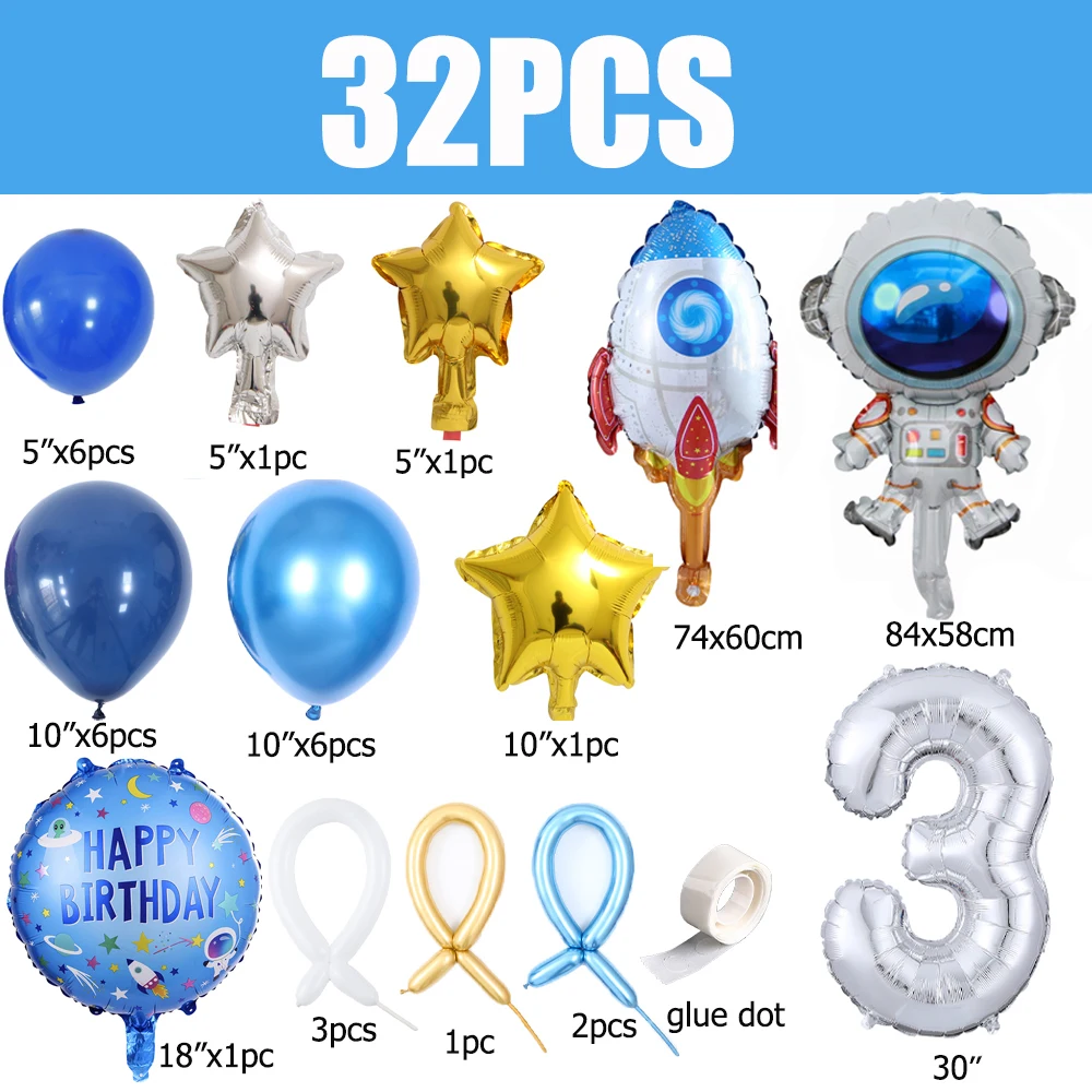 

Фольгированные шары "Космическое пространство", 32 шт.