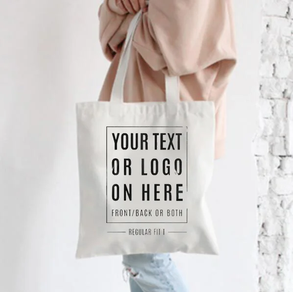 

Персональная Индивидуальная сумка, сумка для покупок, эко-хлопчатобумажная сумка для продуктов, тканевая сумка для покупок, многоразовая, под заказ