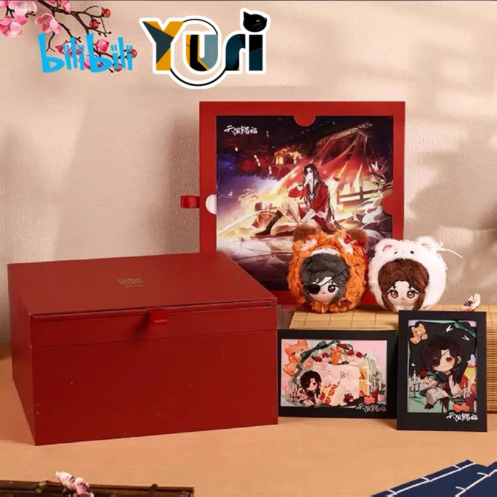 Anime Tian Guan Ci Fu TGCF Xie Lian Hua Cheng Birthday Double Gift Box Plush Doll Comics Cosplay Blessing C |