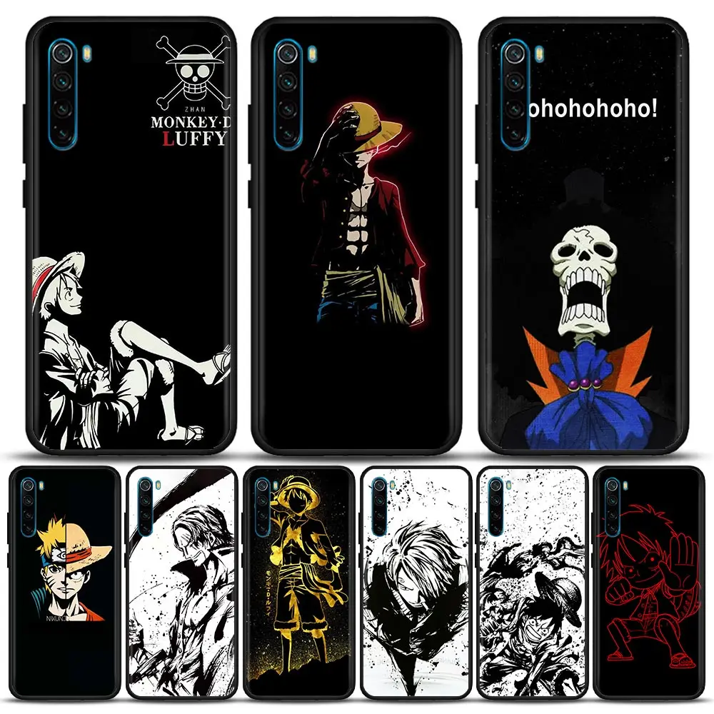 

One Piece Black and white luffy Phone Case for Redmi 6 6A 7 7A 8 8A 9 9A 9C 9T 10 10C K40 K40S K50 Pro Plus Soft Silicone Case