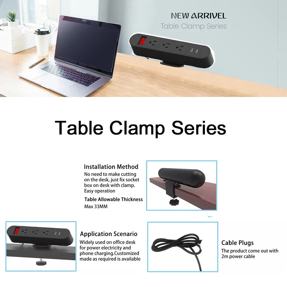 Настольная розетка USB с американской вилкой настольная стандартная на