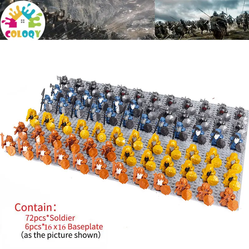 

Kids Building Blocks MOC LOTR Soldier Orcs Army Figures Armor Guard Warrior Archer Medieval Dol Amroth Knights Bricks toys gifts