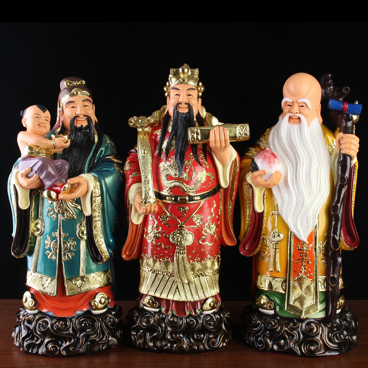 40 см большой 3 шт. Азия ДОМАШНИЙ ОБУВЬ удача Бог Будда эффективное благословение