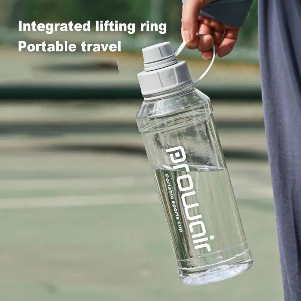 

1000 ml Sports Water Bottle Handle Leak-proof Shaker Cup Portable Drinkware Transparent Outdoor Running Cycling Travel Kettle