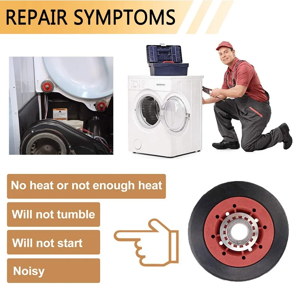 2 упаковки 8536974 барабанный опорный ролик для сушилки гидромассажа Kenmore Maytag 8536973