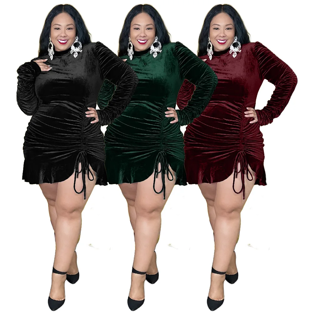 

Осеннее бархатное женское платье на шнуровке, Сексуальное Женское зимнее мини-платье с высокой горловиной