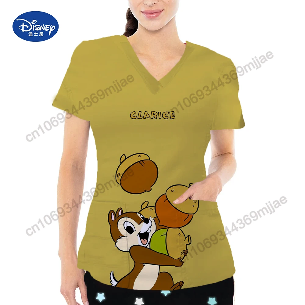 Женская одежда Disney униформа медсестры Traf 2023 Слитная футболка с карманом и