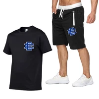 eric emanuel ee summer brand sports shorts set short sleeve breathable men t shirt shorts casual basketball training mens sets