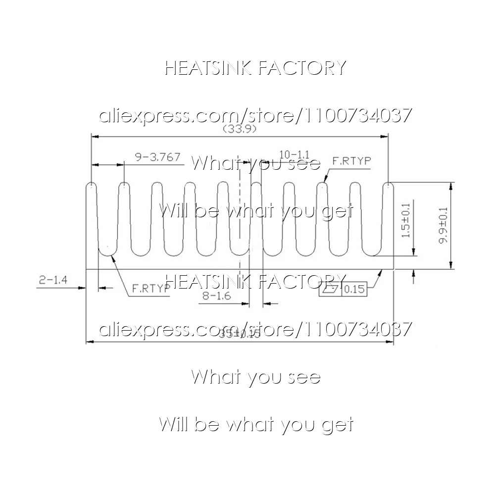 Серебристый алюминиевый радиатор охлаждения 25x35x10 мм для электронного чипа IC MOS RAM