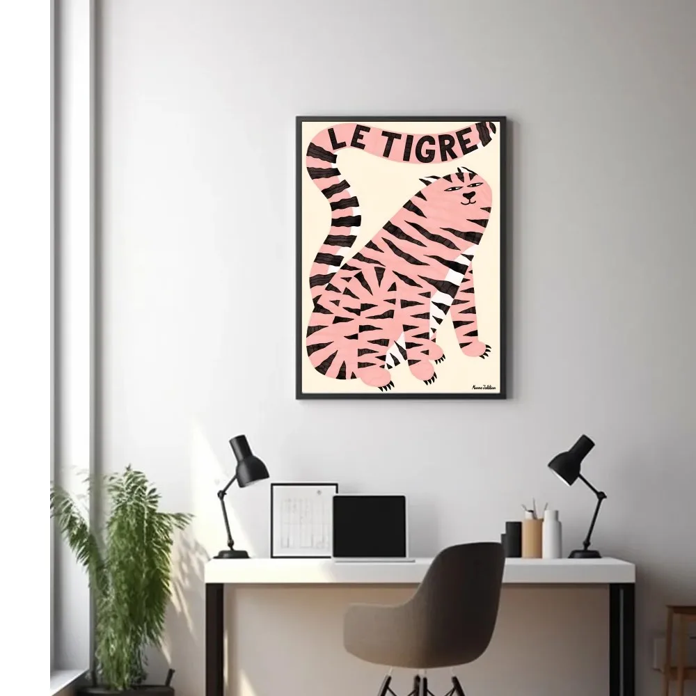 Le Tigre белый абстрактный постер